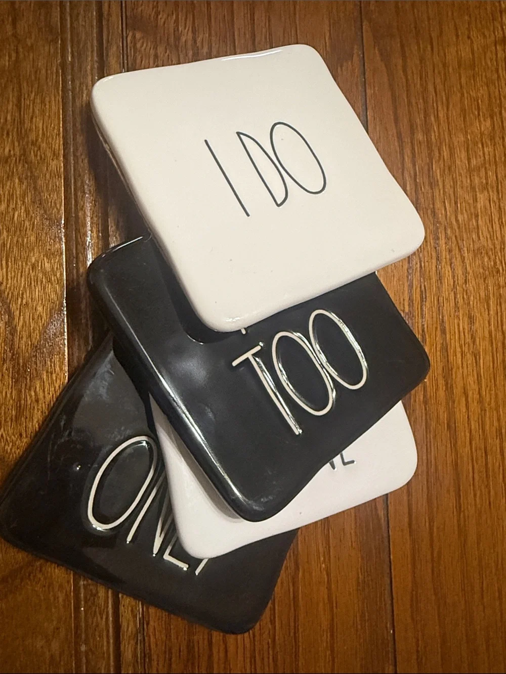 Rae Dunn Coasters Ivory Black Coasters